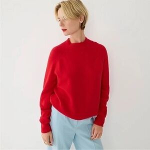 J. Crew Rollneck Sweater Supersoft Yarn Red Wool Alpaca Medium (XXS)